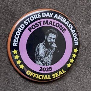 Post Malone Record Store Day‎ Ambassador Official Seal 2025 RARE Promotional Pin